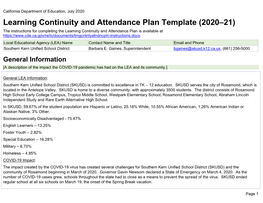 Learning Continuity and Attendance Plan