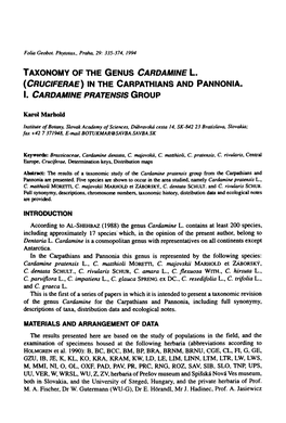 Taxonomy of the Genus <Emphasis Type=