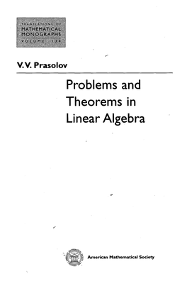 Problems and Theorems in Linear Algebra