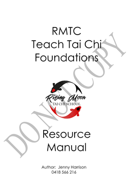 RMTC Teach Tai Chi Foundations Resource Manual