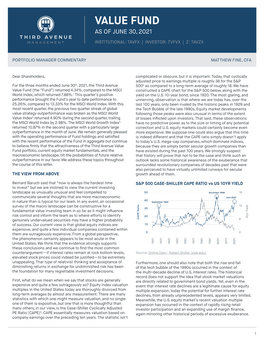 Value Fund As of June 30, 2021