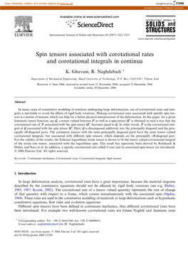 Spin Tensors Associated with Corotational Rates and Corotational Integrals in Continua