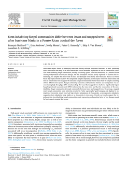 Stem-Inhabiting Fungal Communities Differ Between Intact and Snapped