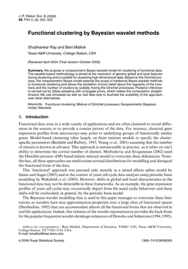 Functional Clustering by Bayesian Wavelet Methods