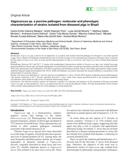 Original Article Vagococcus Sp. a Porcine Pathogen