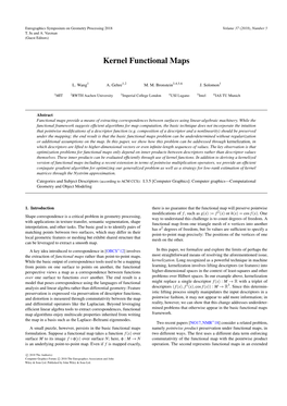 Kernel Functional Maps