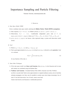 Importance Sampling and Particle Filtering