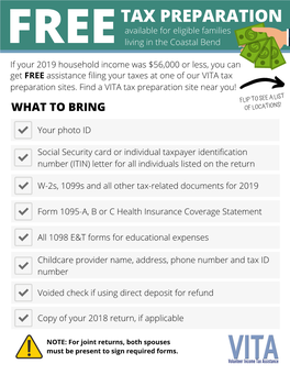 Print-Frieldy VITA Tax Prep 2019 Tax Season