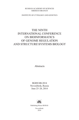 The Ninth International Conference on Bioinformatics of Genome Regulation and Structure\Systems Biology