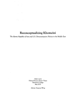Reconceptualizing Khomeini the Islamic Republic of Iran and U.S