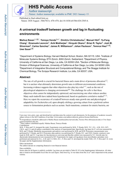 A Universal Tradeoff Between Growth and Lag in Fluctuating Environments
