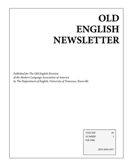 Old English Newsletter