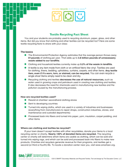 Fact Sheet You and Your Students Are Probably Used to Recycling Aluminum, Paper, Glass, and Other Items