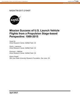 Mission Success of U.S. Launch Vehicle Flights from a Propulsion Stage-Based Perspective: 1980-2015