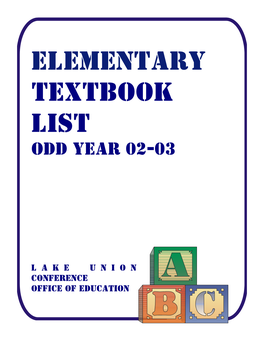 Textbook List Odd Year 02-03