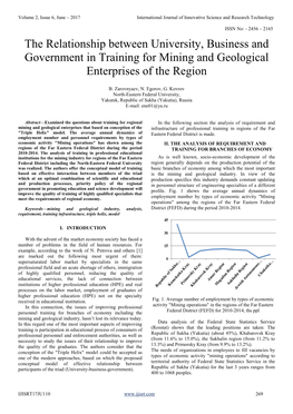 The Relationship Between University, Business and Government in Training for Mining and Geological Enterprises of the Region