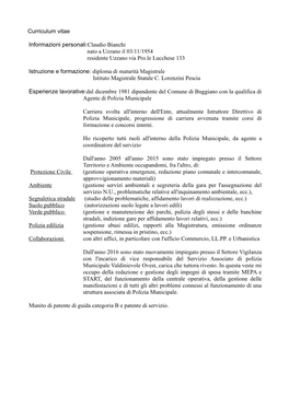 Curriculum Vitae Informazioni Personali