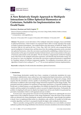 A New Relatively Simple Approach to Multipole Interactions in Either Spherical Harmonics Or Cartesians, Suitable for Implementation Into Ewald Sums