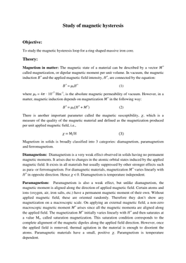 Magnetic Hysteresis