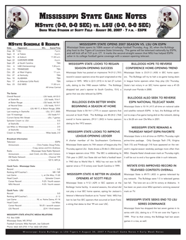 Mississippi State Game Notes