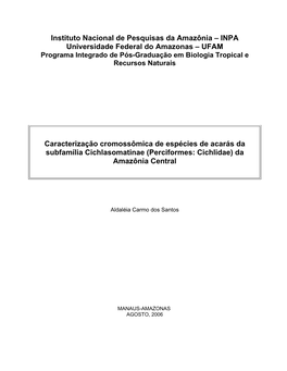 Instituto Nacional De Pesquisas Da Amazônia – INPA Universidade