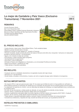 Lo Mejor De Cantabria Y País Vasco (Exclusivo Tramuntana): 7 Noviembre 2021