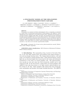 A Stochastic Model of the Melanopsin Phototransduction Cascade