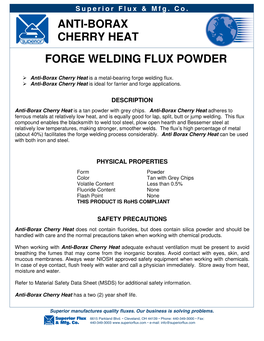 Anti-Borax Cherry Heat Forge Welding Flux Powder