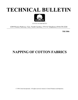 Napping of Cotton Fabrics