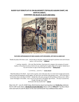 Buddy Guy Debuts at #1 on Billboard's Top Blues Album