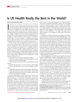 Is US Health Really the Best in the World?