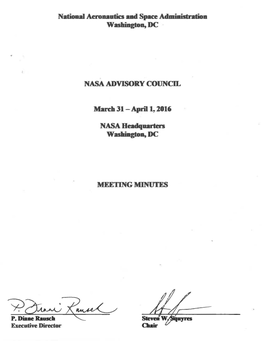 NASA Advisory Council Meeting Minutes, March 2016