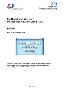 The Norfolk and Waveney Therapeutics Advisory Group (TAG)
