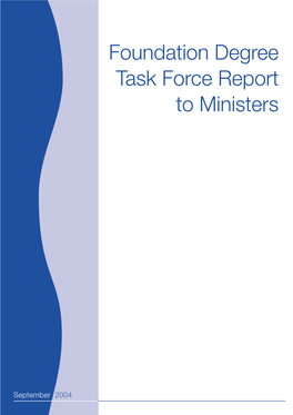 Foundation Degree Task Force Report to Ministers