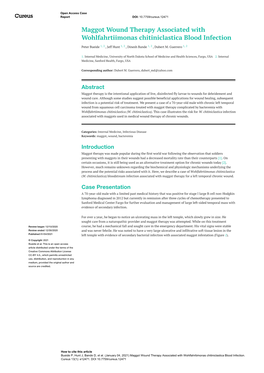 Maggot Wound Therapy Associated with Wohlfahrtiimonas Chitiniclastica Blood Infection