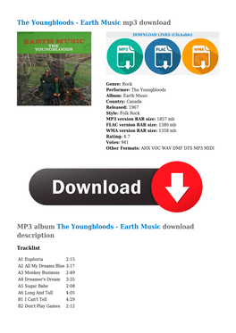 The Youngbloods - Earth Music Mp3 Download