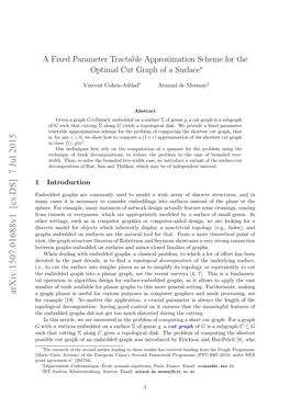 A Fixed Parameter Tractable Approximation Scheme for the Optimal Cut Graph of a Surface∗