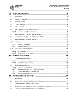 Saskatchewan Immunization Manual Chapter 13 – Principles of Immunology April 2012