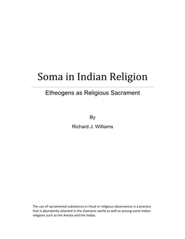 Soma in Indian Religion