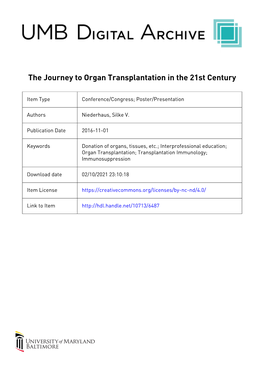 Journey to Organ Transplantation in the 21St Century