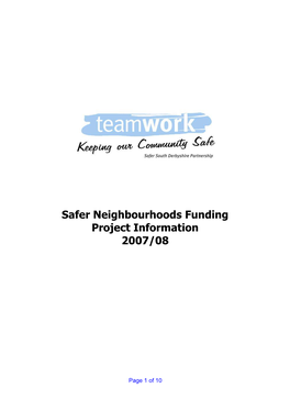 The Safer Neighbourhood Scheme