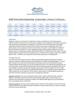 Solid Tumor Gene Sequencing (Customizable: 1-4 Genes / 5-50 Genes)