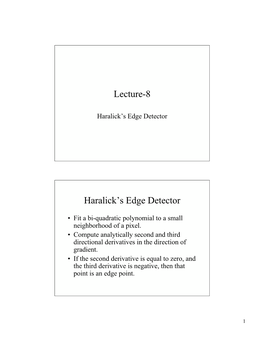 Lecture-8 Haralick's Edge Detector