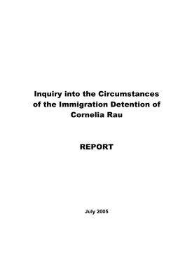 Inquiry Into the Circumstances of the Immigration Detention of Cornelia Rau