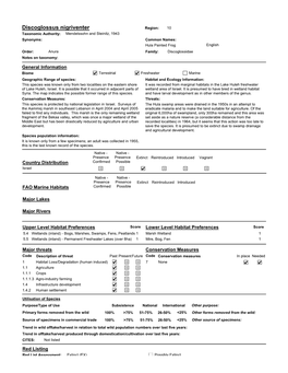 Species Summary