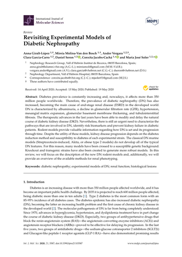 Revisiting Experimental Models of Diabetic Nephropathy