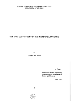 The Infl Constituent in the Mundani Language