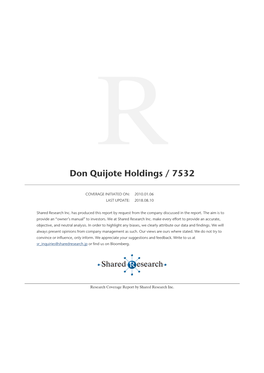 Don Quijote Holdings / 7532