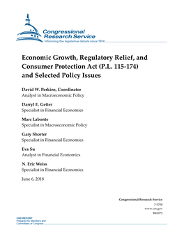 Economic Growth, Regulatory Relief, and Consumer Protection Act (P.L