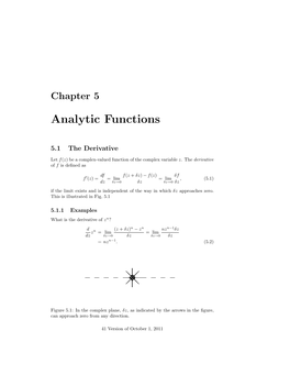 Analytic Functions